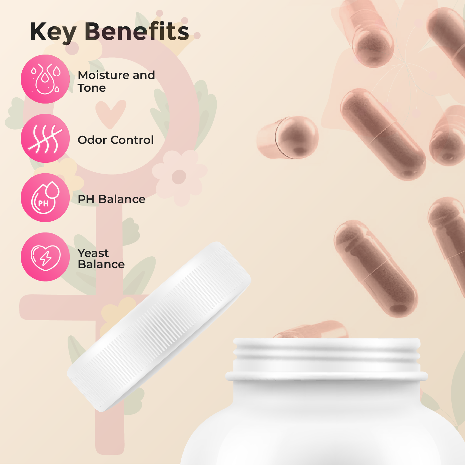 Inner Royalty's Hormone Balance Woman's Supplement | Supports PH Balance, Moisture & Tone, Menopause, Energy, Mood Swings* [30 Day Supply]